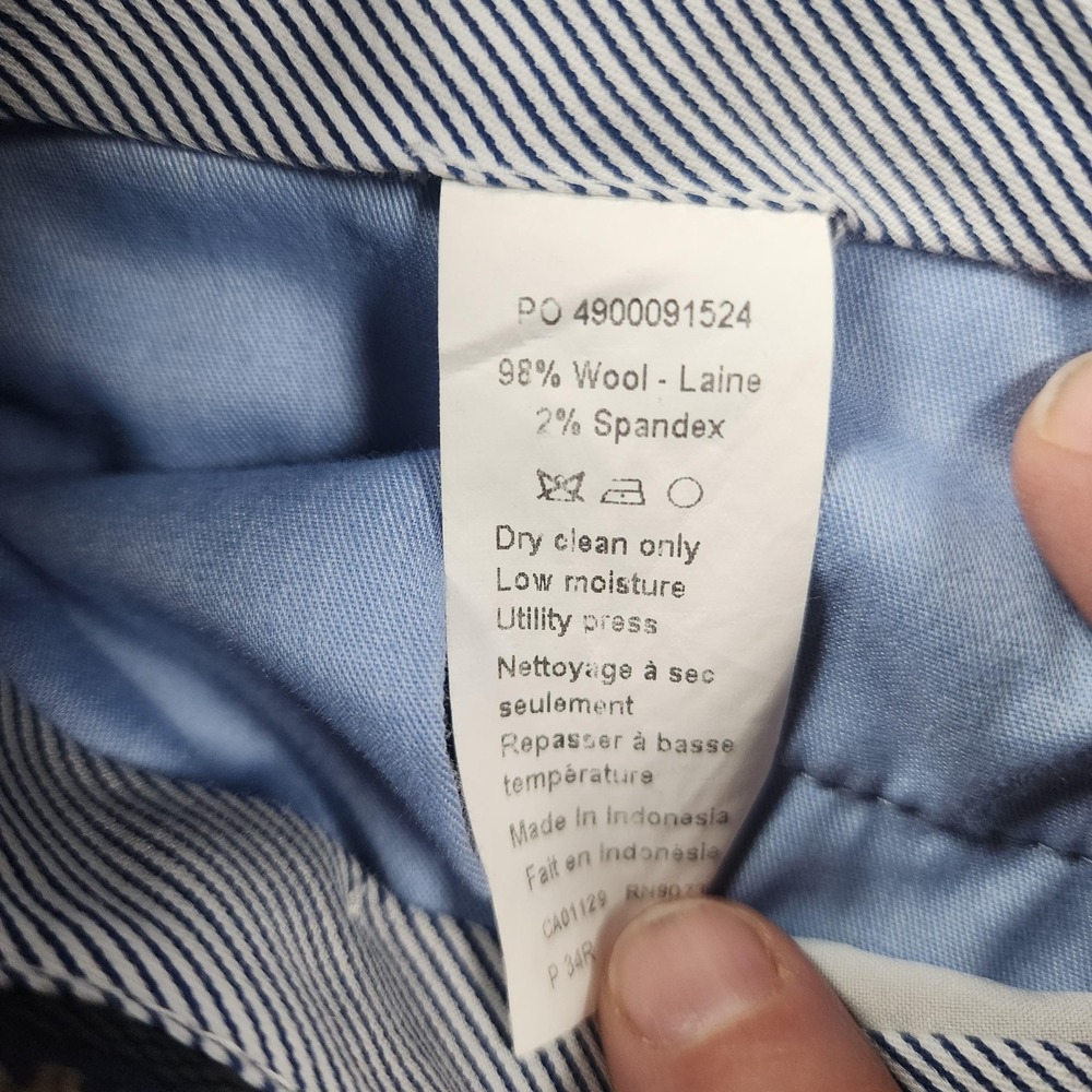 Hart Schaffner Marx Pants Mens 32x29 Gray Wool Stretch Dress Slacks (Tag‎ 34x30) - Picture 7 of 12